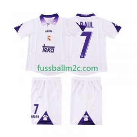 Fußballtrikots Real Madrid RAUL 7 Retro Kinder Heim Trikotsatz 1997 1998